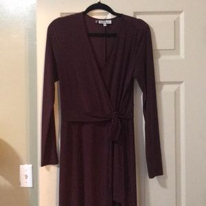 Formal floor length dress. Front tie and deep V